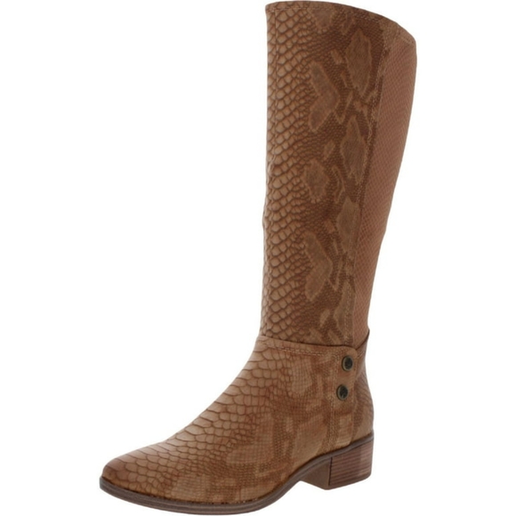 Baretraps Mallory Snake- Print Tall Riding Boots Size 5 - Picture 1 of 6